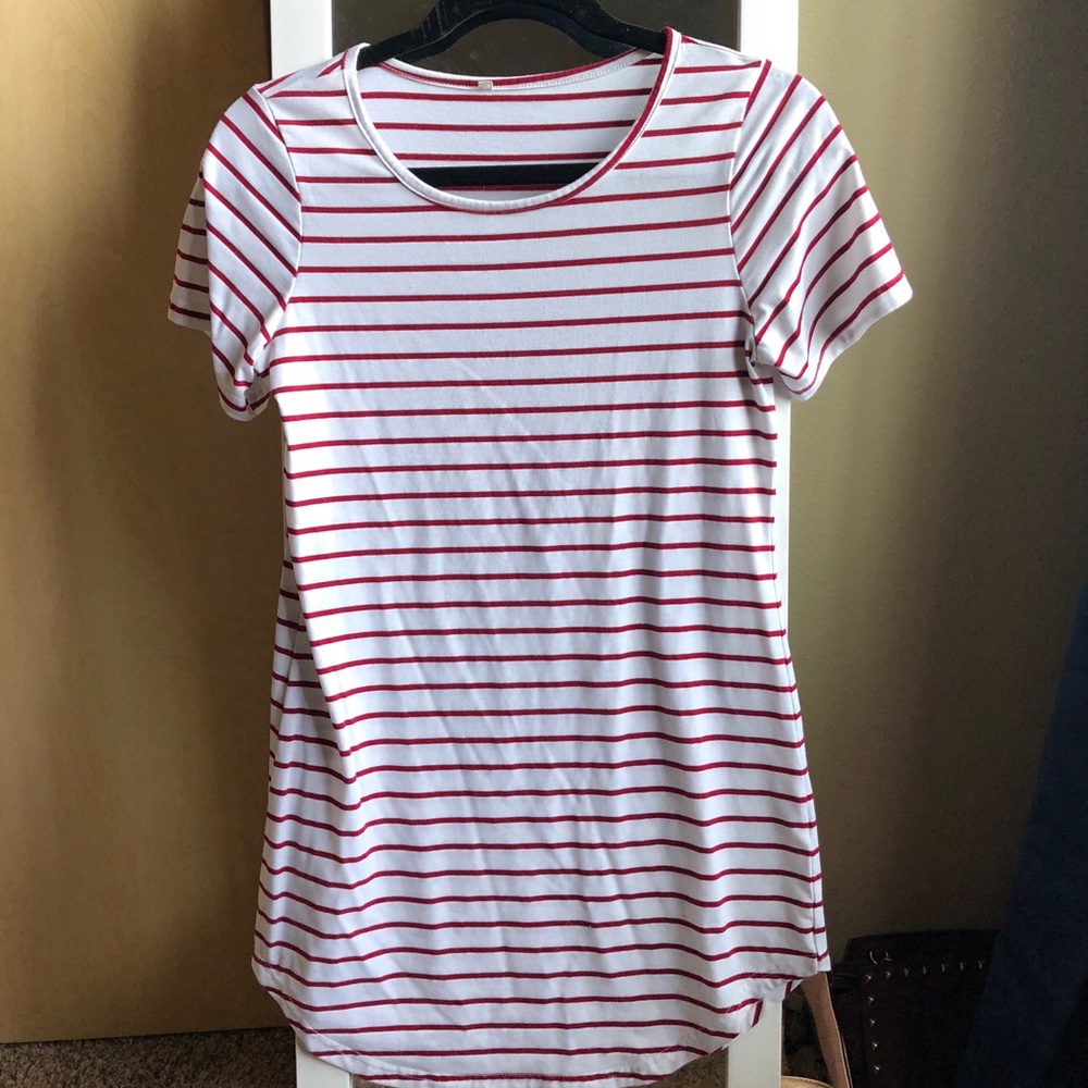 Striped tee shirt dress